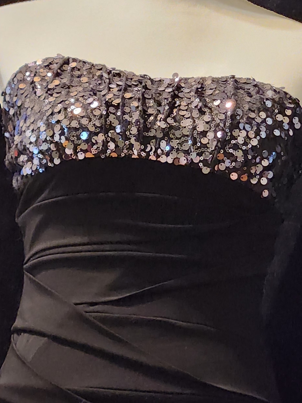 Ruby Rox Black Strapless Dress with Silver Sequin Top